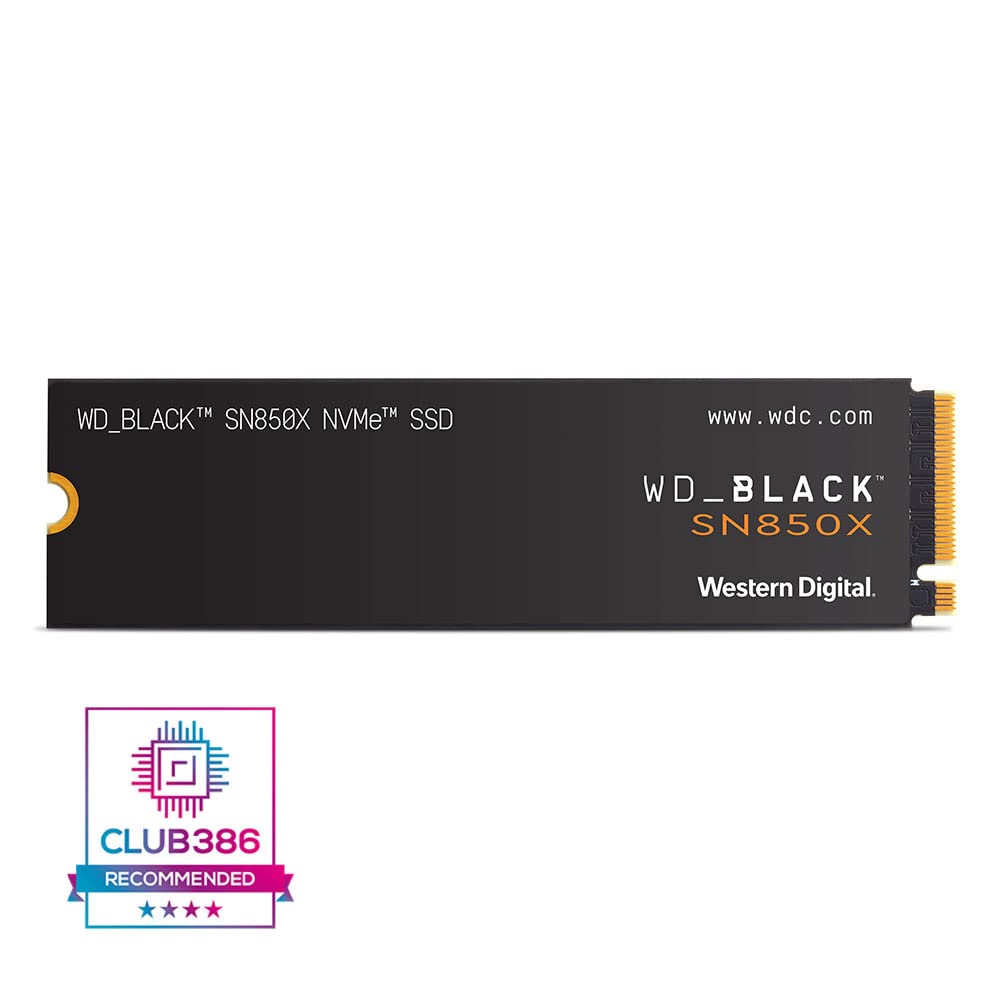 WD_BLACK SN850X 2TB SSD, M.2 2280 NVMe SSD, Read speeds up to 7300 MB/s, Write speeds up to 6,600 MB/s, Gaming Expansion SSD, PCIe Gen4 NVMe, High Performance Internal SSD, Black