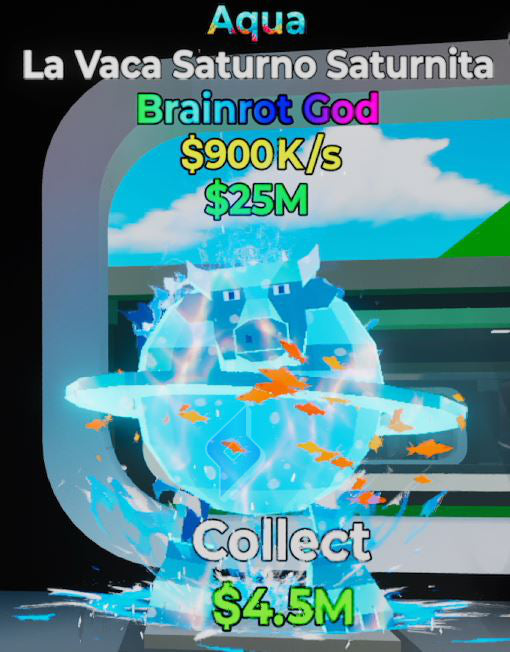 La Vaca Saturno Saturnita Brainrot God Aqua - Steal the Brainrot