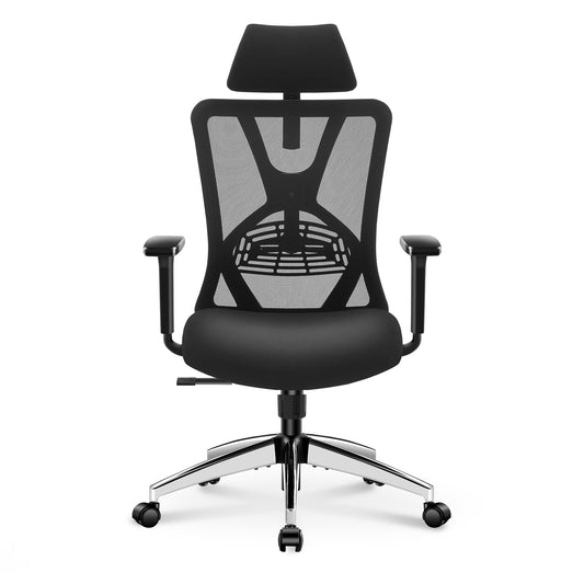 Ticova Ergonomic Office Chair - High Back Desk Chair with Adjustable Lumbar Support, Headrest & 3D Armrest - 130°Rocking Mesh Computer Chair
