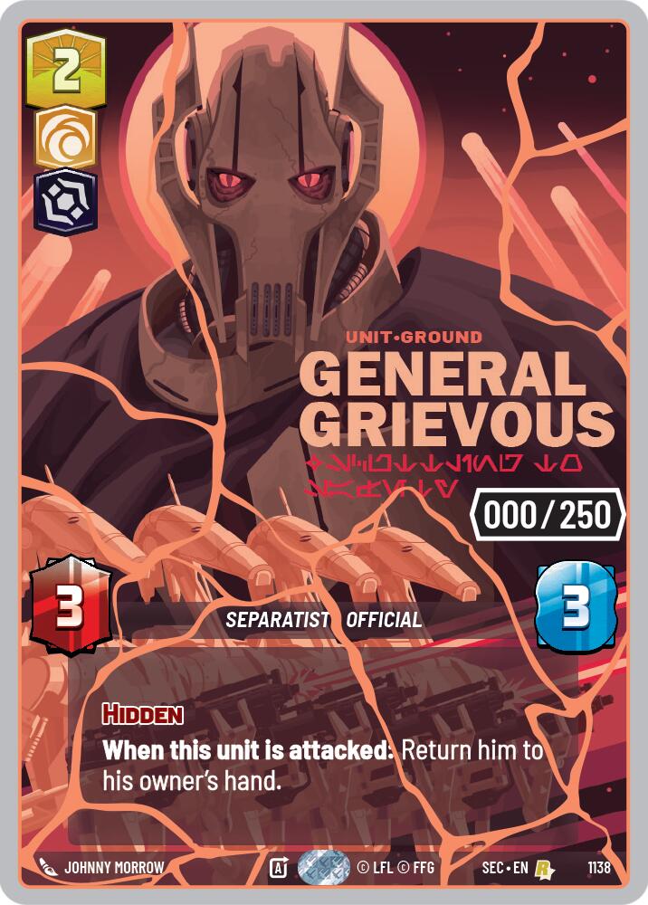 General Grievous - Scuttling to Safety (1138) (Serialized) (Rose Gold) (1138) [Secrets of Power] - Shop at oilboyal