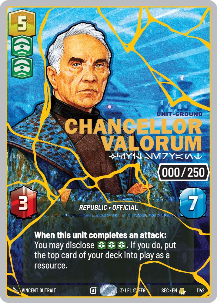Chancellor Valorum - Civil Servant (1142) (Serialized) (Gold) (1142) [Secrets of Power] - Shop at oilboyal