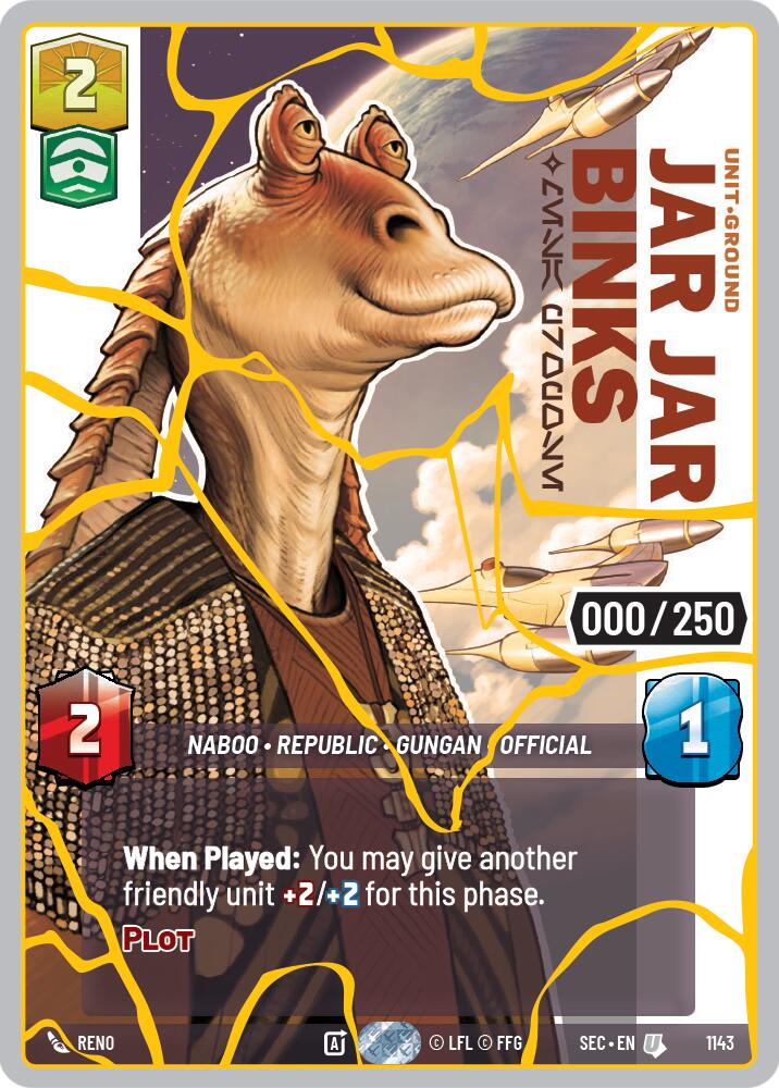 Jar Jar Binks - Mesa Propose (1143) (Serialized) (Gold) (1143) [Secrets of Power] - Shop at oilboyal