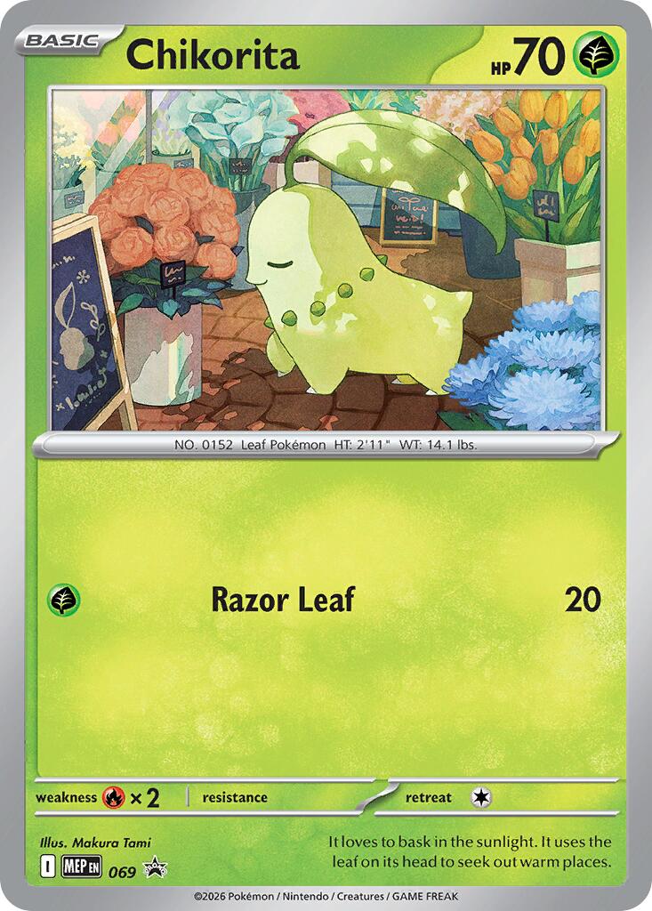 Chikorita (069) (Cosmos Holo) [Mega Evolution Promo] - Shop at oilboyal