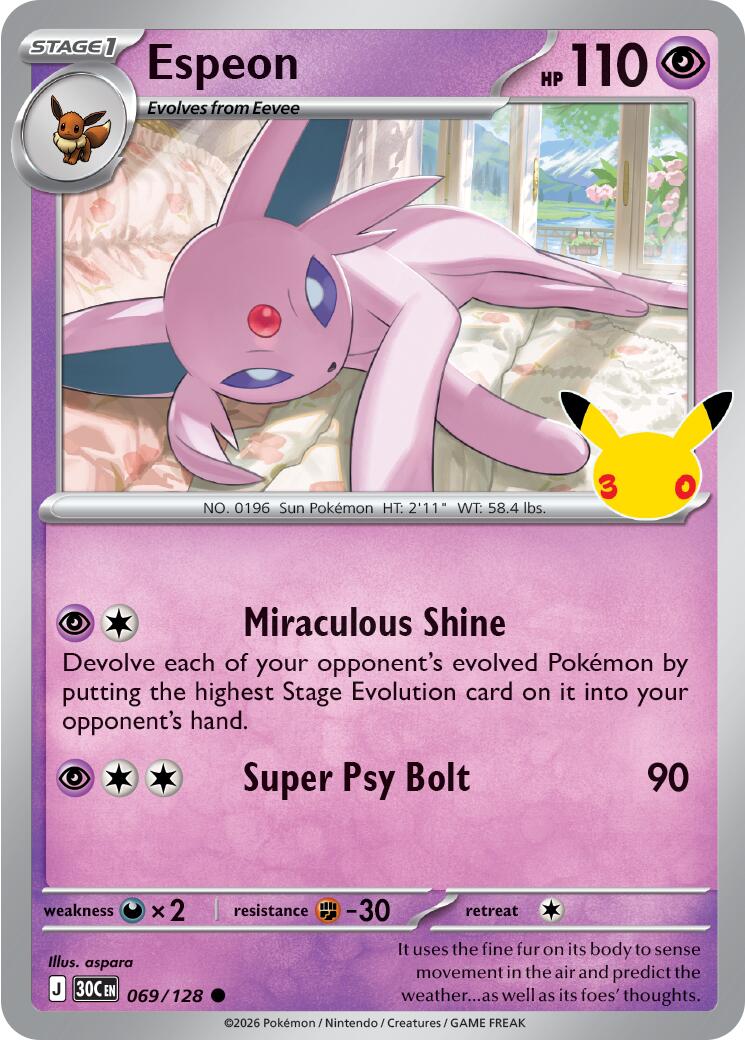 Espeon (069/128) [Mega Evolution: 30th Celebration] - Shop at oilboyal
