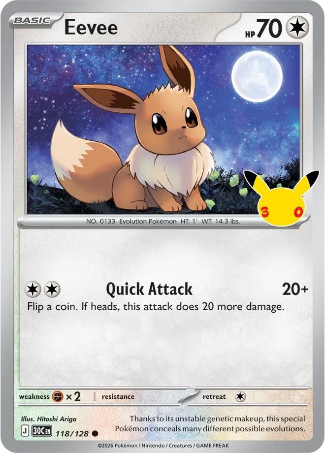 Eevee (118/128) [Mega Evolution: 30th Celebration] - Shop at oilboyal