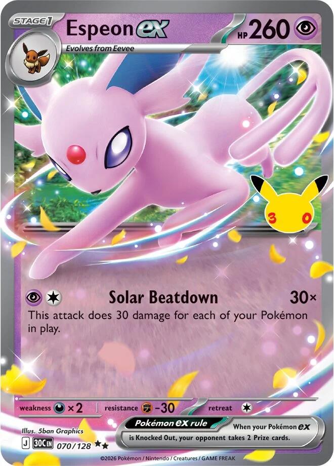 Espeon ex (070/128) [Mega Evolution: 30th Celebration] - Shop at oilboyal