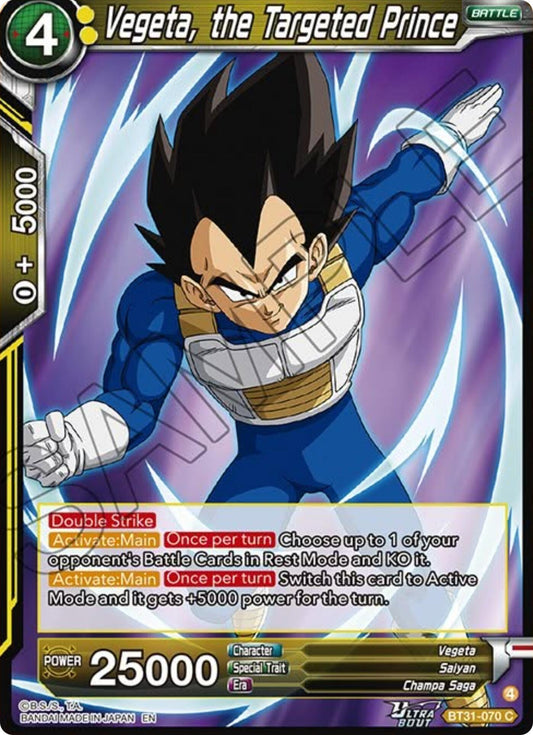 Vegeta, the Targeted Prince (BT31-070) [Impact Beyond Dimensions] - Shop at oilboyal