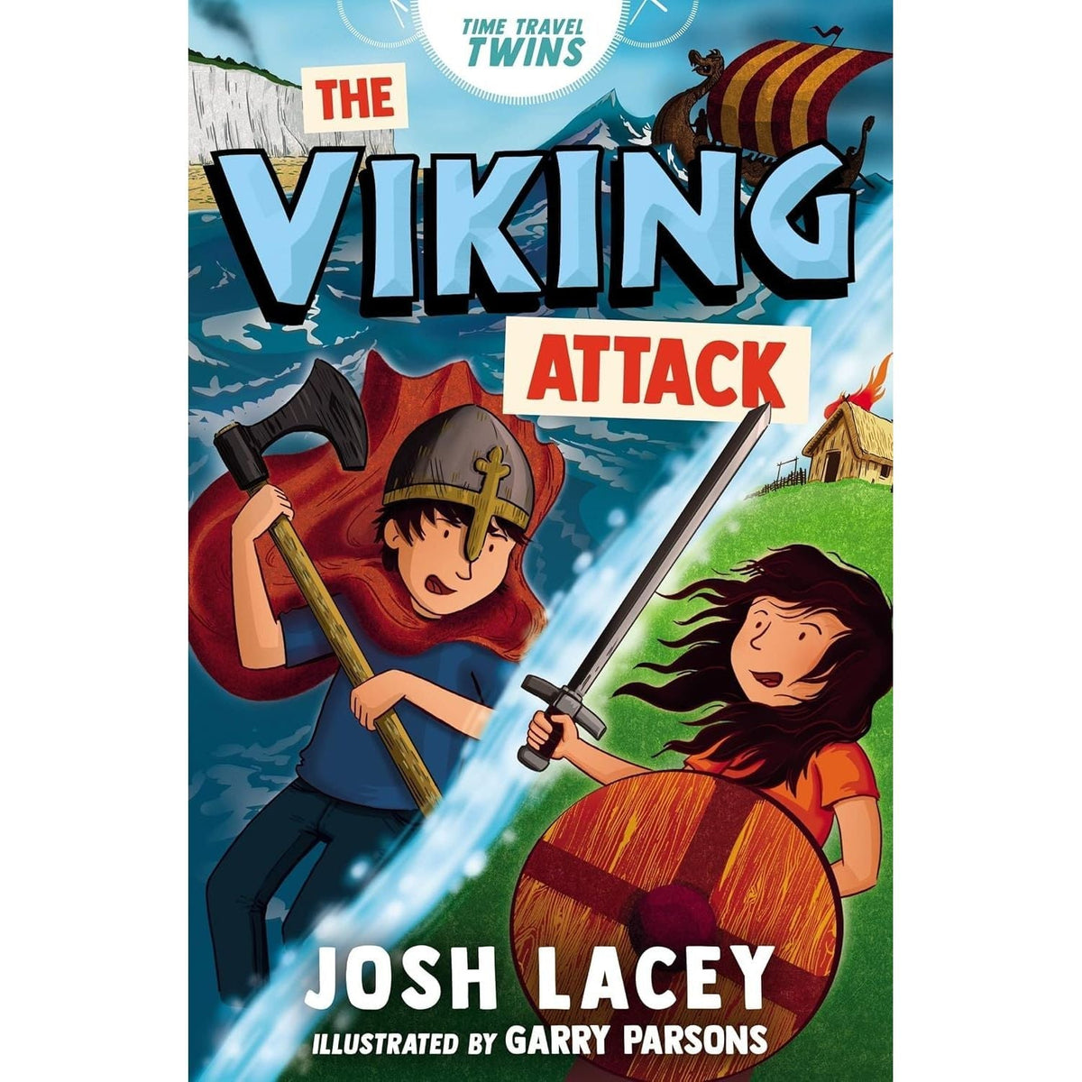 Time Travel Twins Series 4 Books Collection Set by Josh Lacey (Viking Attack, Stone Age Clash, Roman Invasion, Maya Sacrifice) - OilBoyal