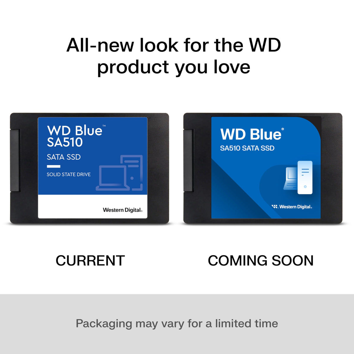 WD Blue SA510 1TB SSD, 2.5" SATA SSD, up to 560 MB/s, SSD 1TB, Includes Acronis True Image for Western Digital, Disk & Cloning Migration, Flexible backup & recovery, ransomware protection