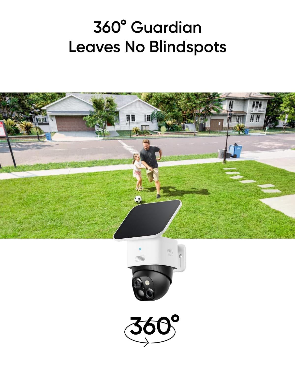 eufy Security SoloCam S340 Dual Cameras Solar Security Camera Outdoor Wireless, 3K Home Security Camera, 360° Surveillance, No Blind Spots, 2.4 GHz Wi-Fi, HomeBase S380 Compatible, No Monthly Fee