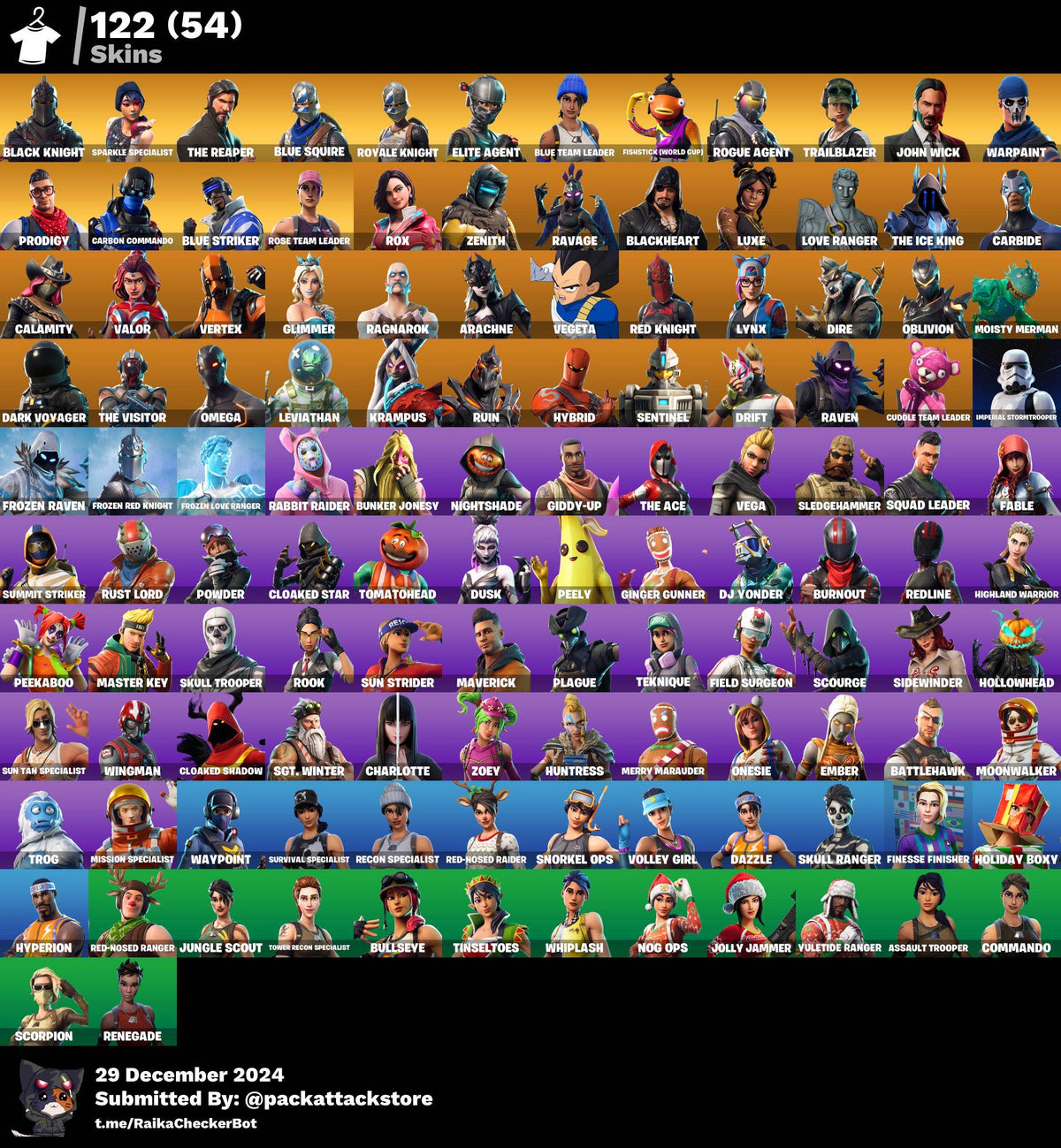 Fortnite Account - Black Knight, OG STW, Sparkle Specialist, John Wick | 122 Skins