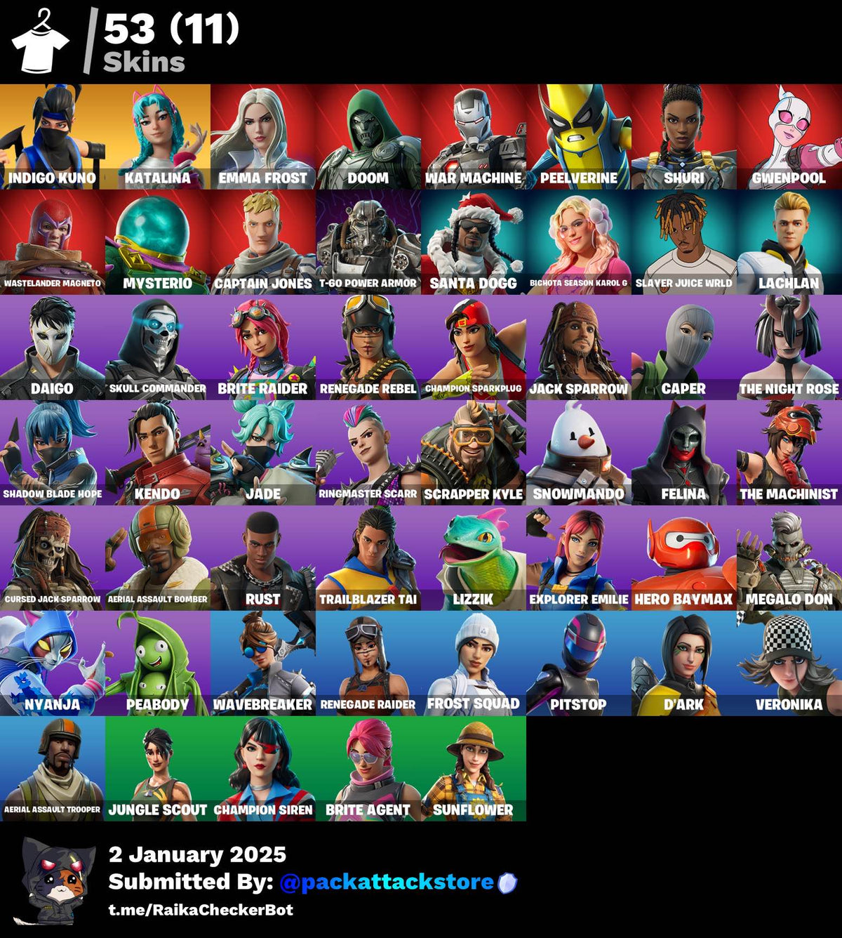 Fortnite Account - Exclusive & Rare Indigo Kuno | 53 Skins