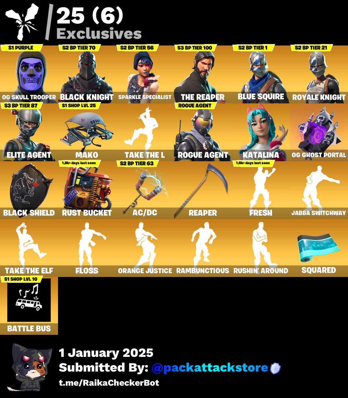 Fortnite Account - 156 Skins | OG Skull Trooper, Black Knight, Sparkle Specialist