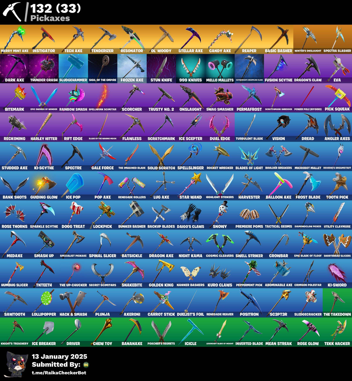 Fortnite Account - OG STW, Eon, Galaxy, Glow, Merry Mint Axe, The Reaper | 180 Skins