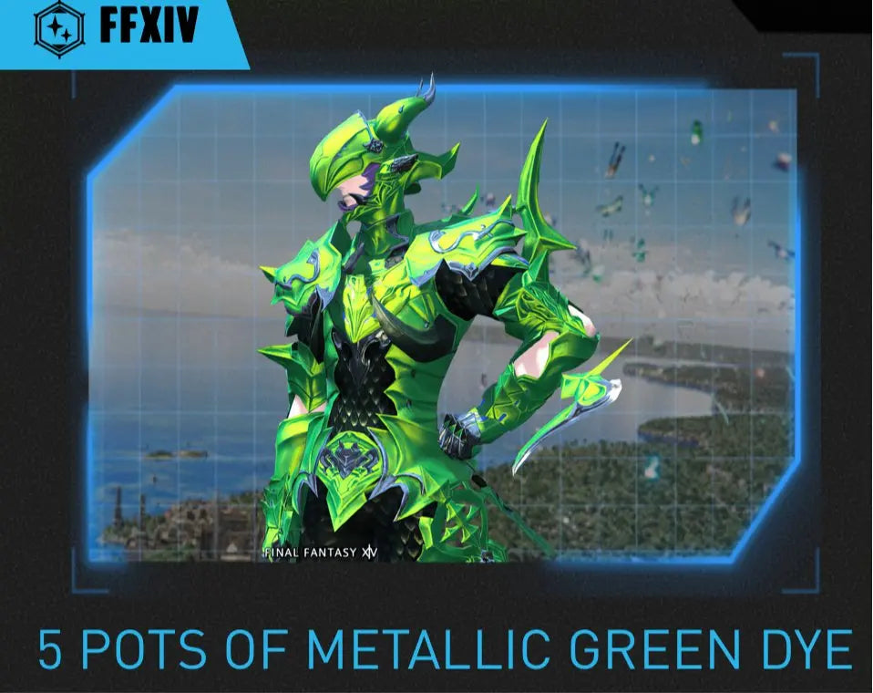 Final Fantasy 14 FFXIV x MTN DEW - 5 Pots of Metallic Green Dye