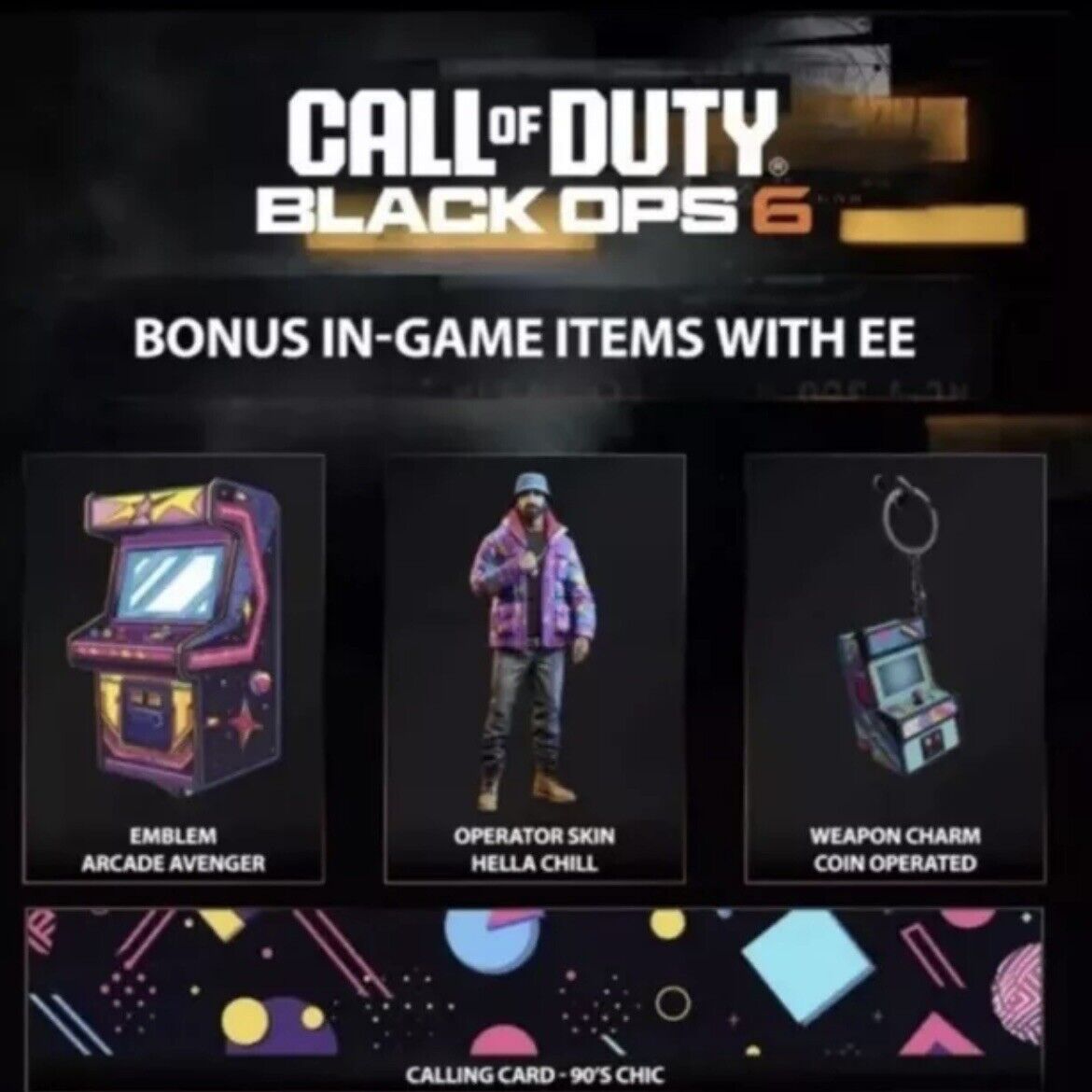 Call Of Duty Black Ops 6 RARE Hella Chill Bundle Operator Skin Charm Emblem BO6