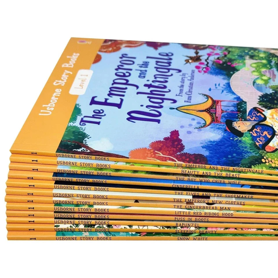 Usborne Story Level 1 Beginner Reader 12 Books Collection Set (Beauty and the Beast, The Boy Who Cried Wolf, Cinderella, Gingerbread Man) - OilBoyal
